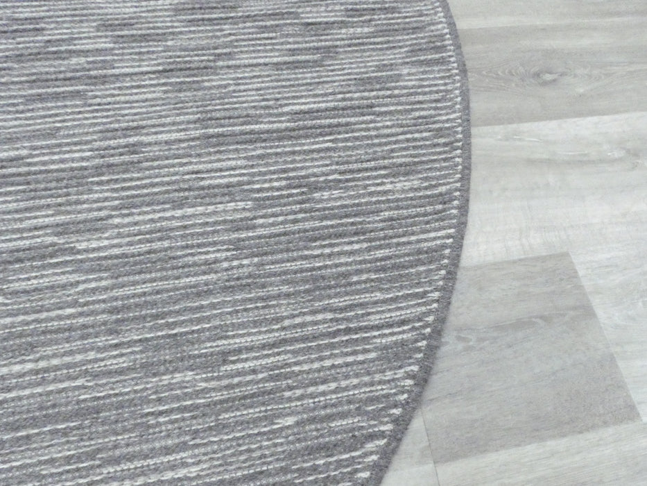 High Line Flatweave Pure Wool Round Grey Rug — Rugs Direct