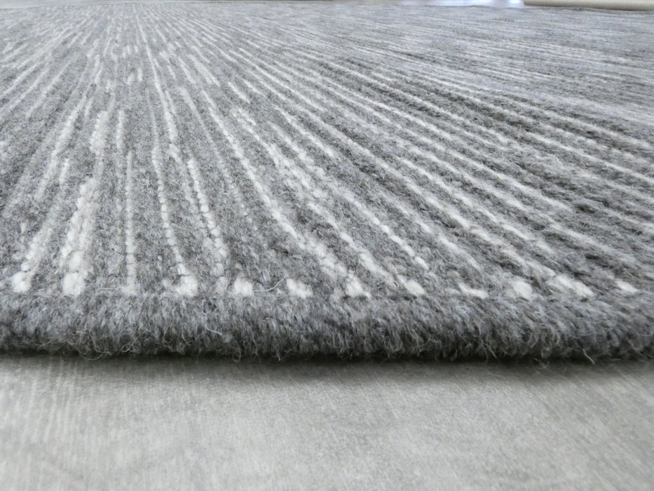 High Line Flatweave Pure Wool Round Grey Rug - Rugs Direct