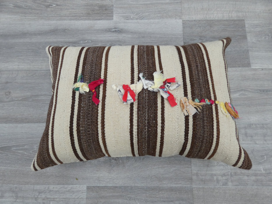 TURKISH HAND MADE VINTAGE KILIM LUMBAR PILLOW (40 X 60CM) - Rugs Direct