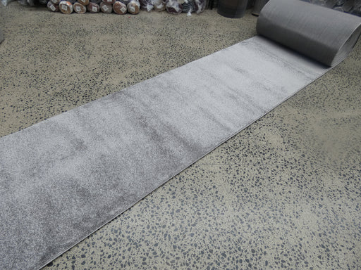 Plain Grey Colour Turkish Hallway Runner 100cm Wide x Cut To Order - Rugs Direct