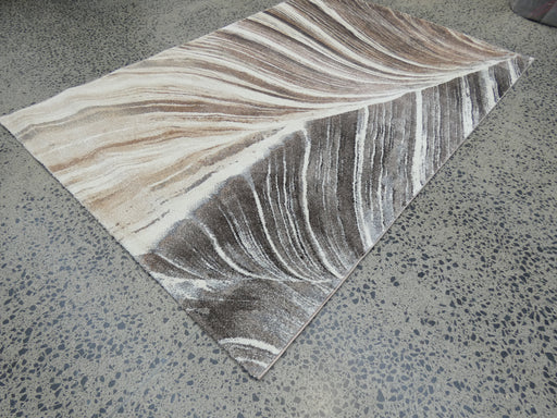 Modern Leaf Design Turkish Aroha Rug in Neutral Colour - Rugs Direct