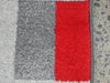 Modern Border Design Turkish Aroha Rug in Light Grey, Dark Grey & Red - Rugs Direct