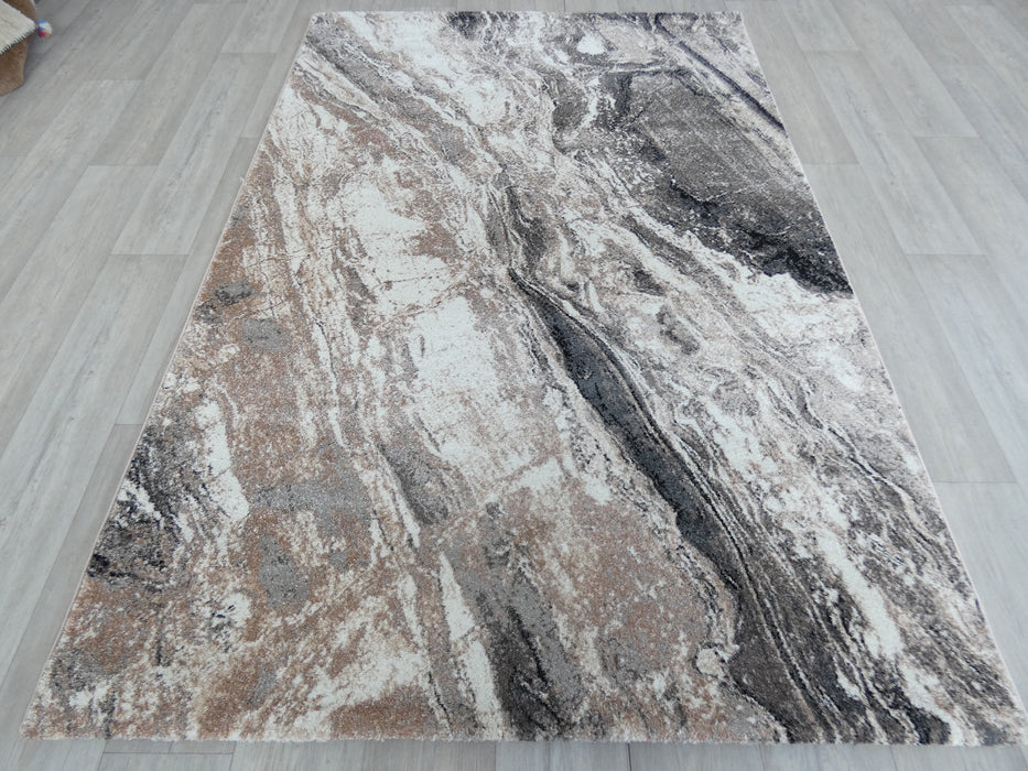 Modern Abstract Design Turkish Aroha Rug in Neutral Colour - Rugs Direct