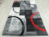Geometric Modern Design Turkish Aroha Rug in Grey, Black & Red Colour - Rugs Direct