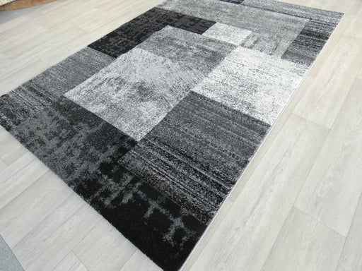 Geometric Modern Design Turkish Aroha Rug in Dark Grey & Grey Colour - Rugs Direct