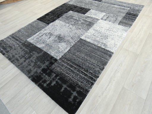 Geometric Modern Design Turkish Aroha Rug in Dark Grey & Grey Colour - Rugs Direct