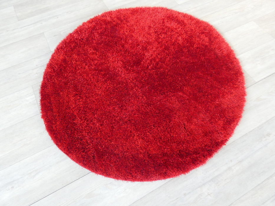 Dream Shaggy Red Colour Turkish Round Rug - Rugs Direct