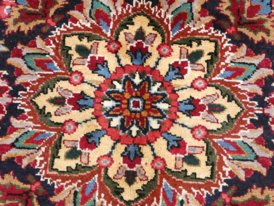 Persian Hand Knotted Signature Mashhad Rug-Rugs Direct