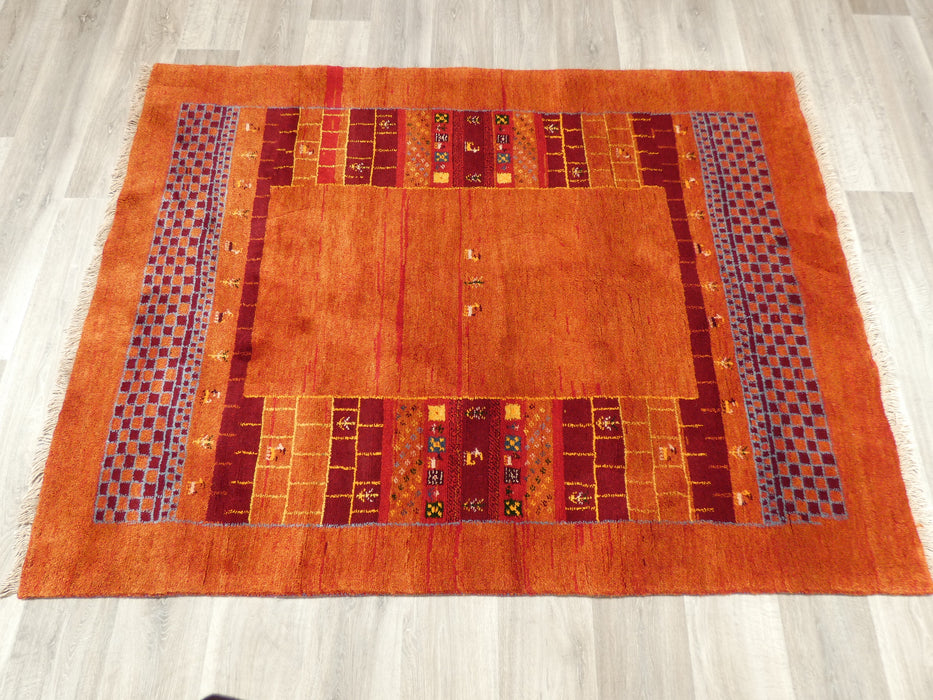 Authentic Persian Hand Knotted Gabbeh Rug Size: 197 x 149cm- Rugs Direct 