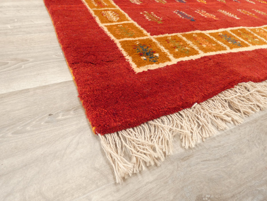 Authentic Persian Hand Knotted Gabbeh Rug Size: 193 x 151cm- Rugs Direct