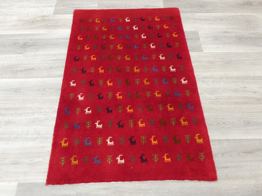 Authentic Persian Hand Knotted Gabbeh Rug Size: 124 x 80cm- Rugs Direct 