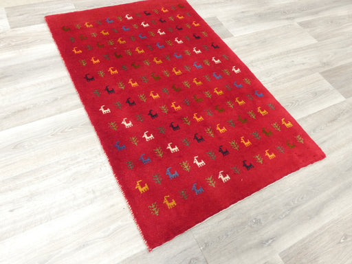 Authentic Persian Hand Knotted Gabbeh Rug Size: 124 x 80cm- Rugs Direct