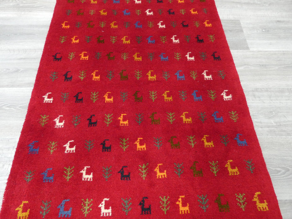 Authentic Persian Hand Knotted Gabbeh Rug Size: 124 x 80cm- Rugs Direct