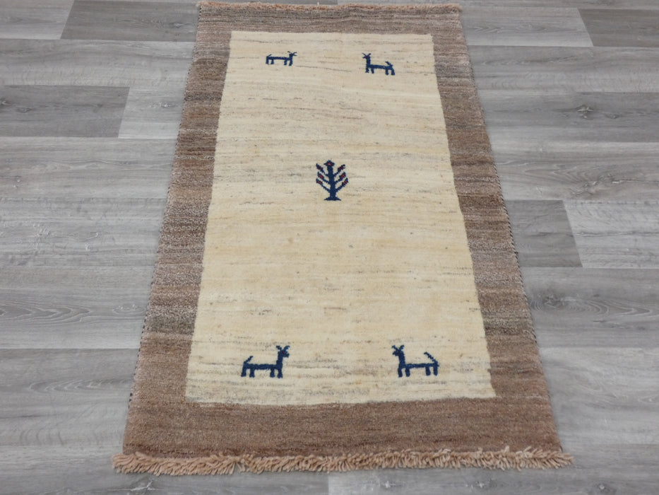 Authentic Persian Hand Knotted Gabbeh Rug Size: 138 x 75cm- Rugs Direct 