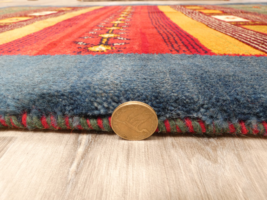 Authentic Persian Hand Knotted Gabbeh Rug Size: 139 x 96cm- Rugs Direct