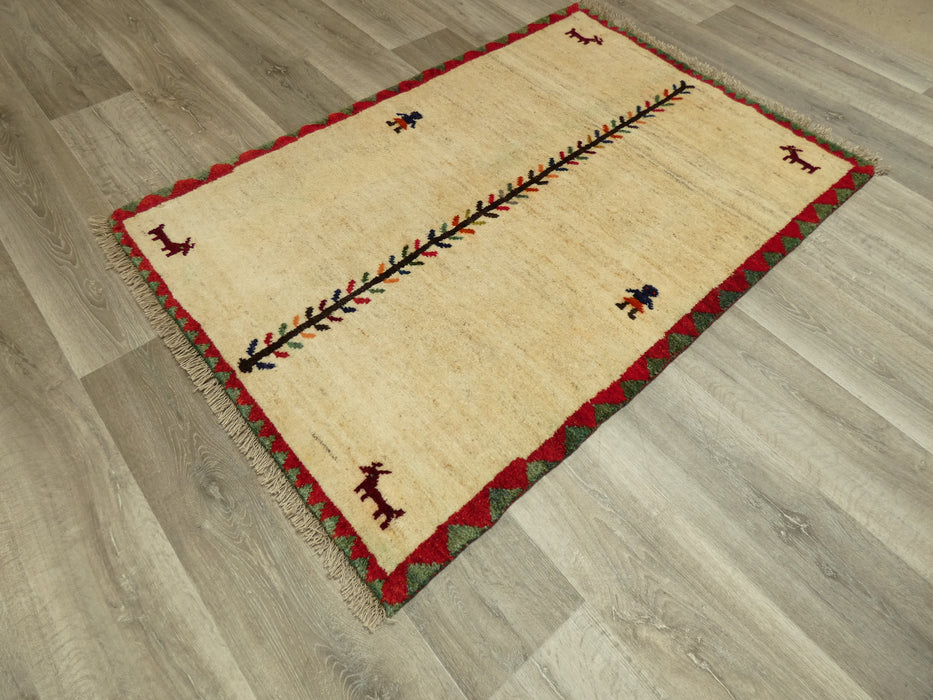 Authentic Persian Hand Knotted Gabbeh Rug Size: 139 x 94cm