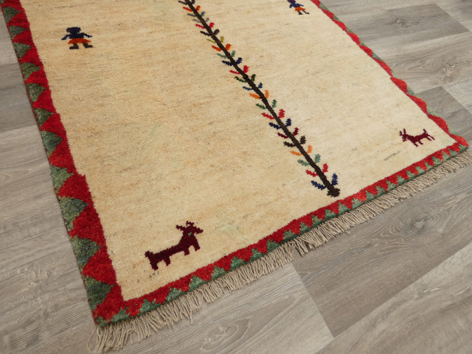 Authentic Persian Hand Knotted Gabbeh Rug Size: 139 x 94cm