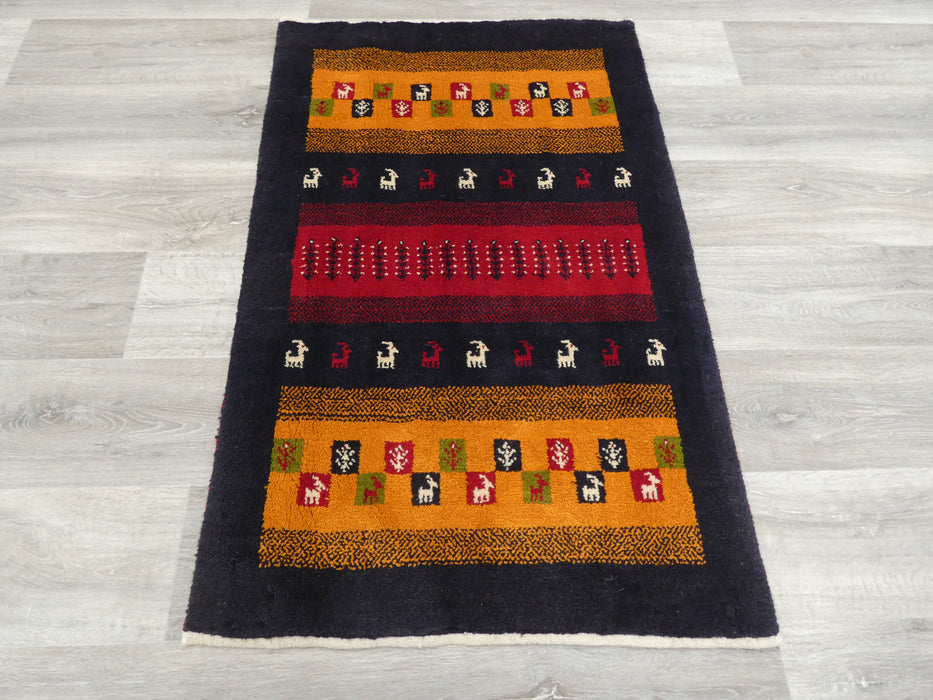 Authentic Persian Hand Knotted Gabbeh Rug Size: 118 x 77cm- Rugs Direct 