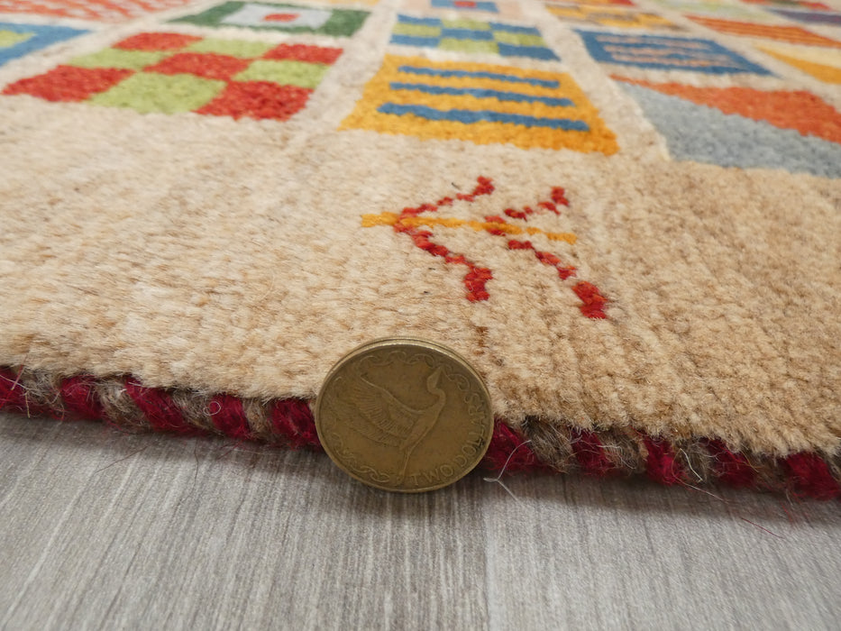 Authentic Persian Hand Knotted Gabbeh Rug Size: 118 x 84cm