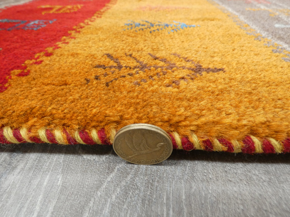 Authentic Persian Hand Knotted Gabbeh Rug Size: 129 x 78cm- Rugs Direct