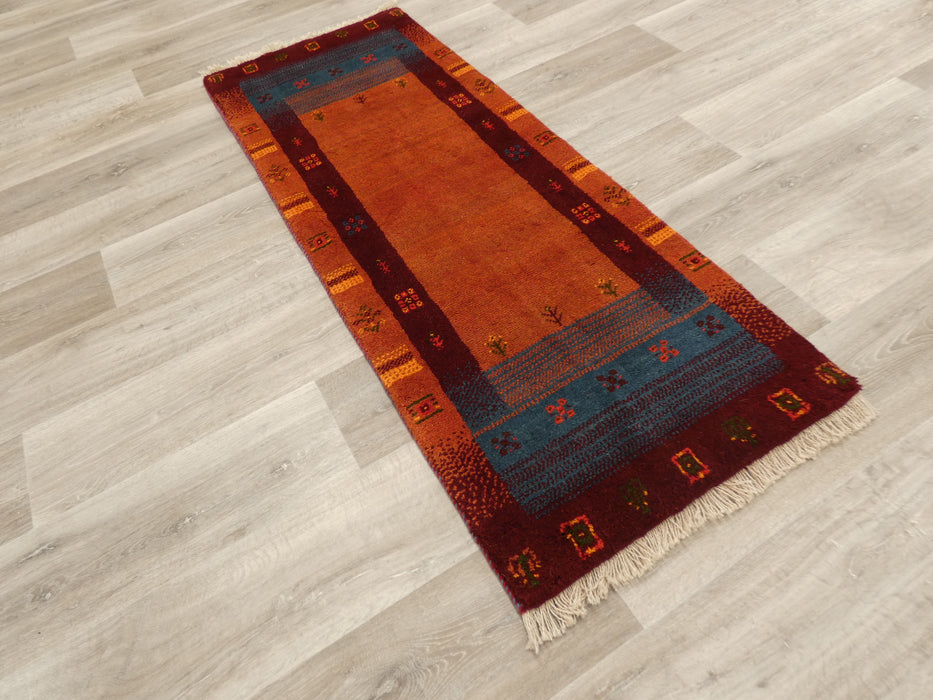 Authentic Persian Hand Knotted Gabbeh Rug Size: 163 x 63cm- Rugs Direct