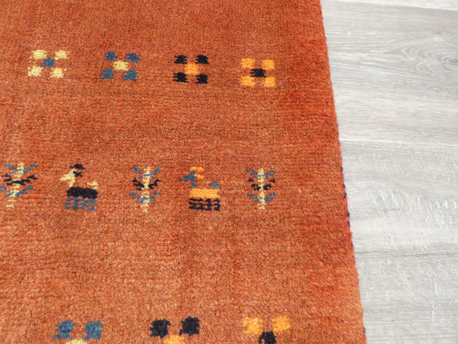 Authentic Persian Hand Knotted Gabbeh Rug Size: 160 x 60cm- Rugs Direct