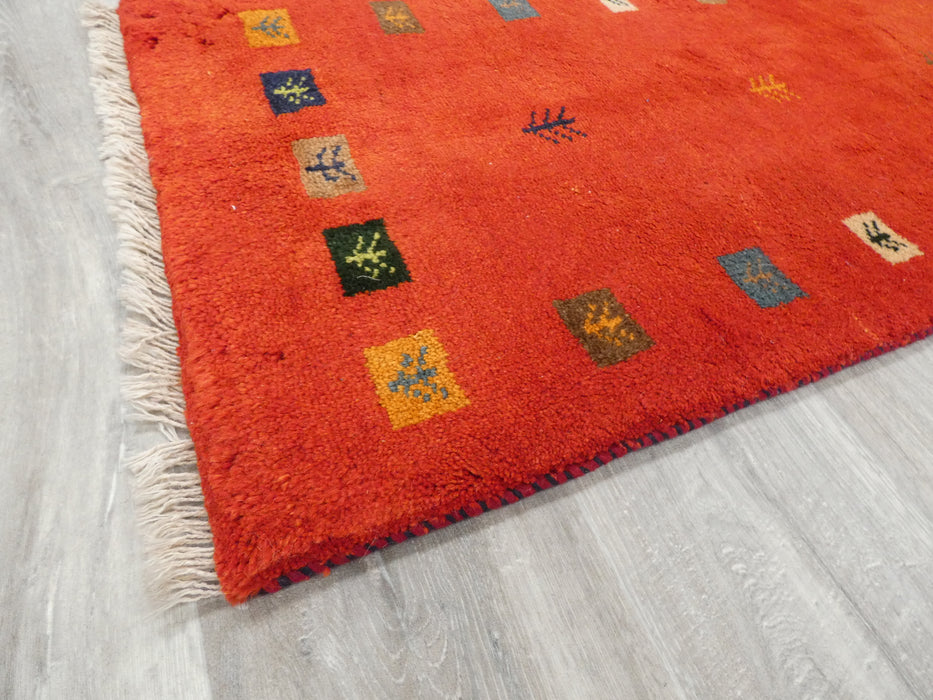 Authentic Persian Hand Knotted Gabbeh Rug Size: 152 x 58cm- Rugs Direct