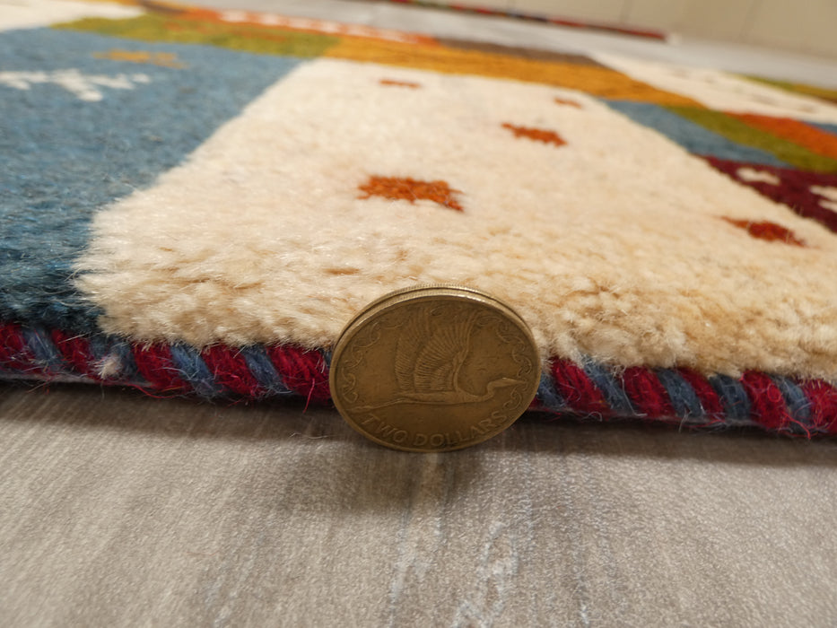 Authentic Persian Hand Knotted Gabbeh Rug Size: 170 x 49cm- Rugs Direct