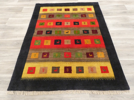 Authentic Persian Hand Knotted Gabbeh Rug Size: 189 x 148cm- Rugs Direct 