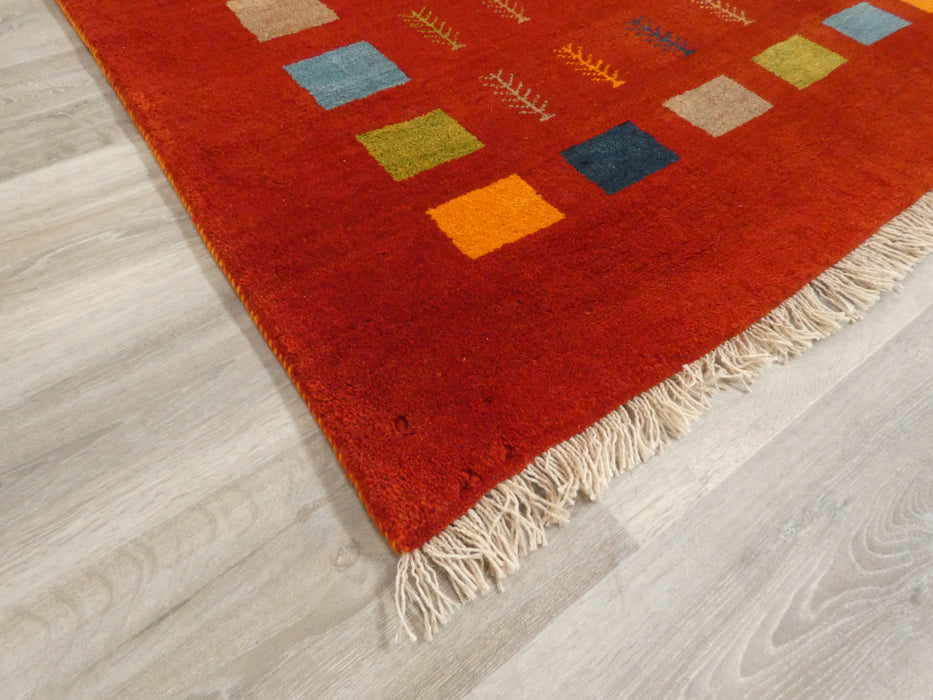 Authentic Persian Hand Knotted Gabbeh Rug Size: 197 x 143cm- Rugs Direct