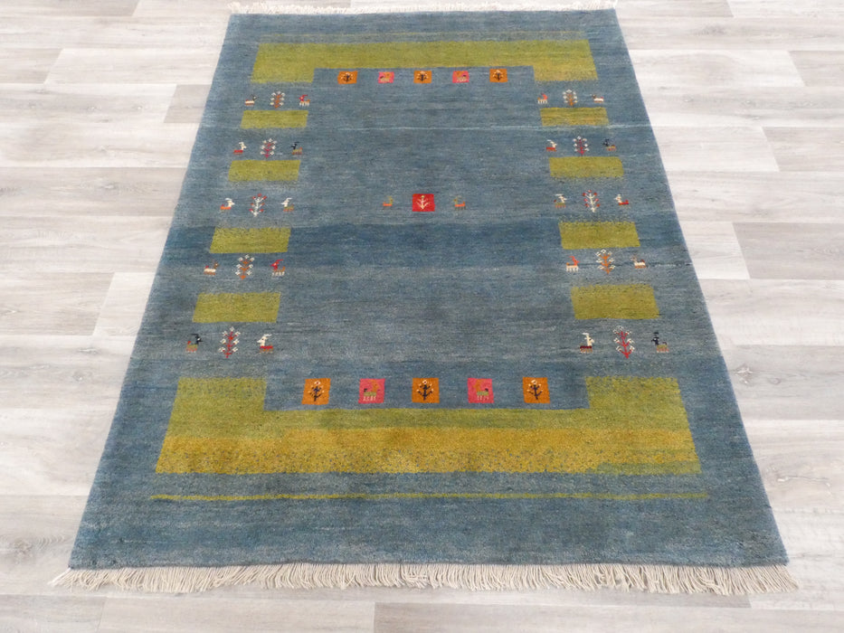 Authentic Persian Hand Knotted Gabbeh Rug Size: 193 x 149cm- Rugs Direct 
