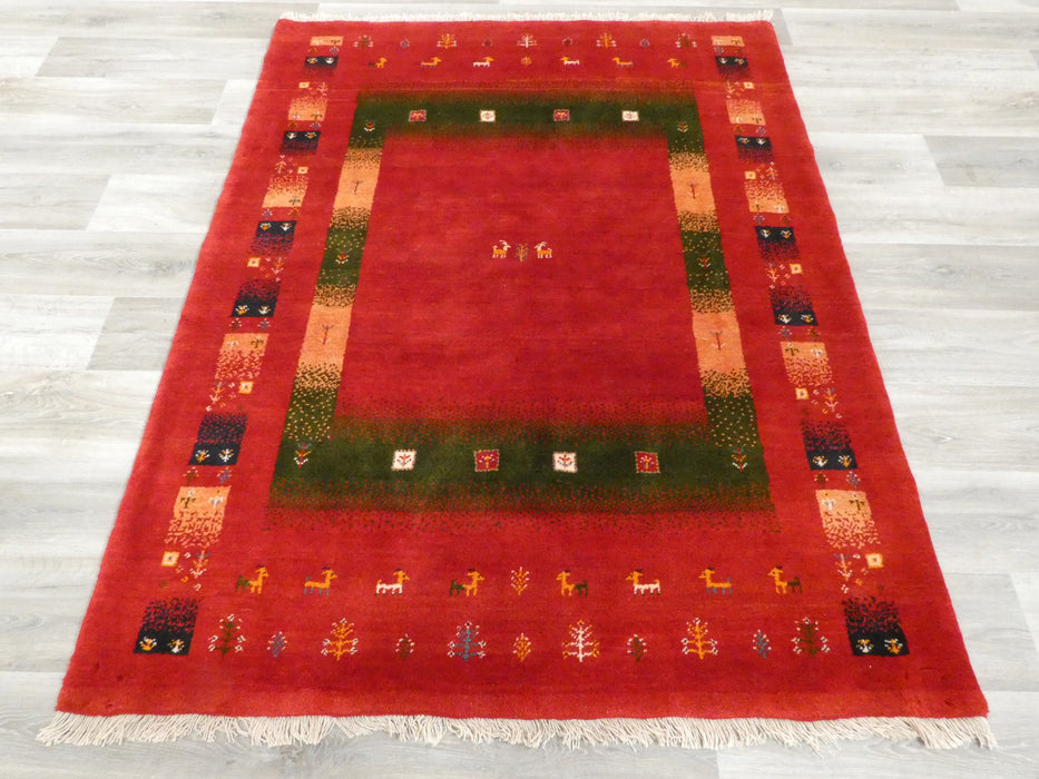 Authentic Persian Hand Knotted Gabbeh Rug Size: 193 x 154cm- Rugs Direct 