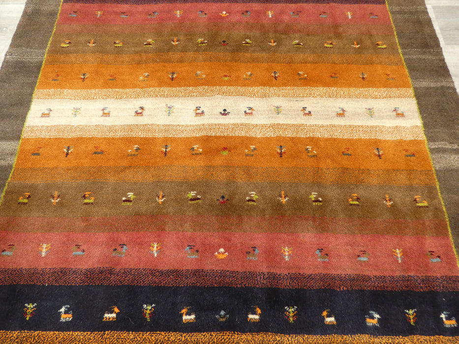 Authentic Persian Hand Knotted Gabbeh Rug Size: 194 x 150cm- Rugs Direct