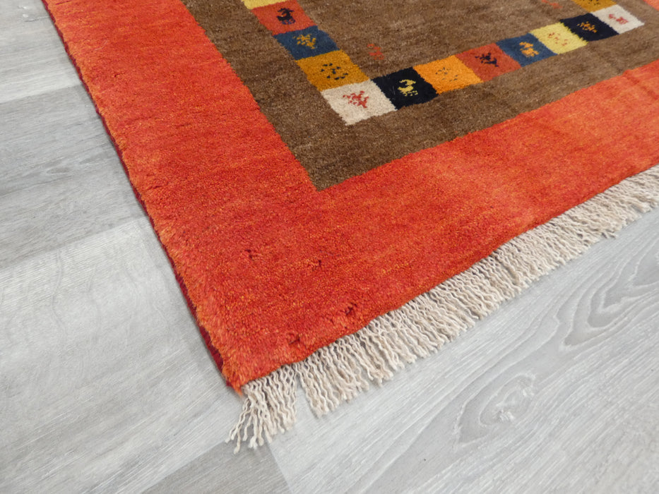Authentic Persian Hand Knotted Gabbeh Rug Size: 146 x 101cm- Rugs Direct
