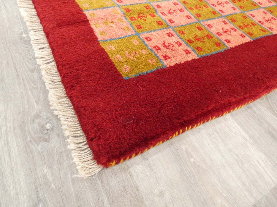 Authentic Persian Hand Knotted Gabbeh Rug Size: 87 x 65cm- Rugs Direct 