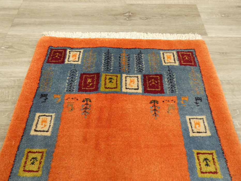 Authentic Persian Hand Knotted Gabbeh Rug Size: 84 x 62cm
