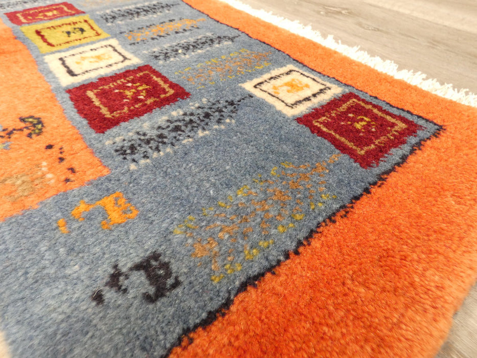 Authentic Persian Hand Knotted Gabbeh Rug Size: 84 x 62cm