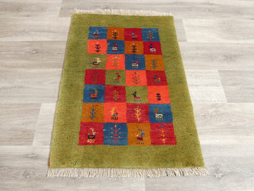 Authentic Persian Hand Knotted Gabbeh Rug Size: 90 x 65cm- Rugs Direct 
