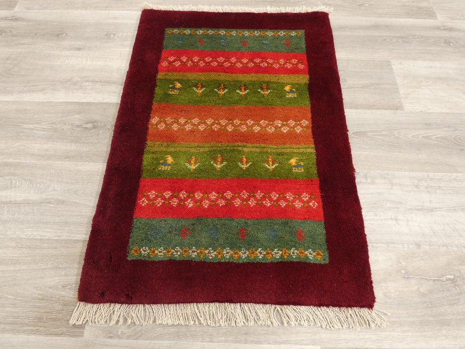 Authentic Persian Hand Knotted Gabbeh Rug Size: 90 x 63cm- Rugs direct 