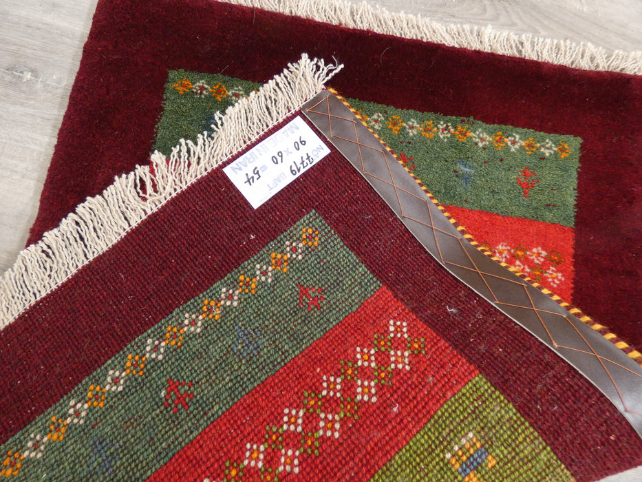 Authentic Persian Hand Knotted Gabbeh Rug Size: 90 x 63cm- Rugs direct