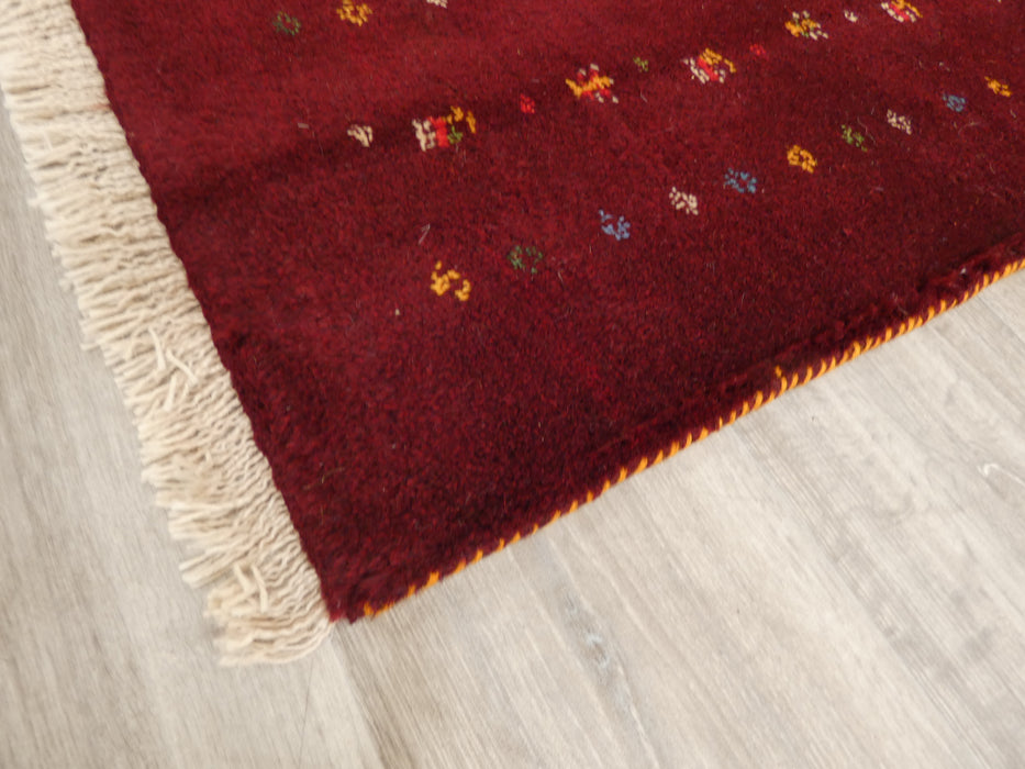 Authentic Persian Hand Knotted Gabbeh Rug Size: 90 x 63cm- Rugs Direct