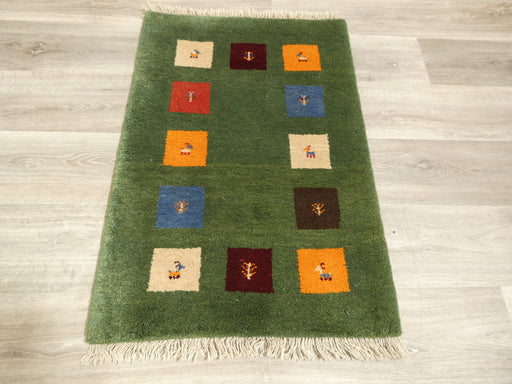 Authentic Persian Hand Knotted Gabbeh Rug Size: 93 x 65cm- Rugs Direct 
