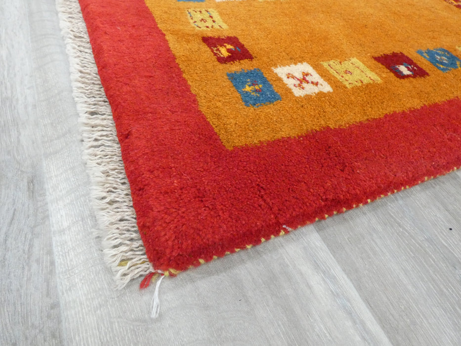 Authentic Persian Hand Knotted Gabbeh Rug Size: 92 x 59m- Rugs Direct