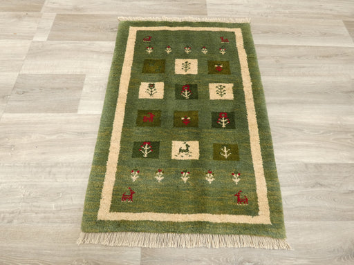 Authentic Persian Hand Knotted Gabbeh Rug Size: 96 x 65m- Rugs Direct 