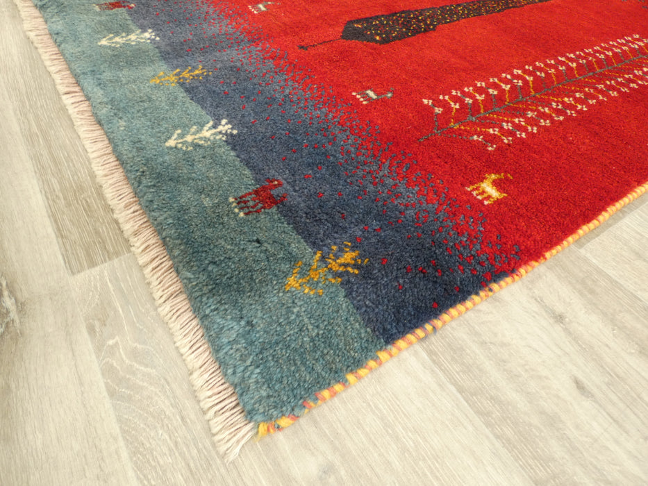 Authentic Persian Hand Knotted Gabbeh Rug Size: 127 x 82cm- Rugs Direct