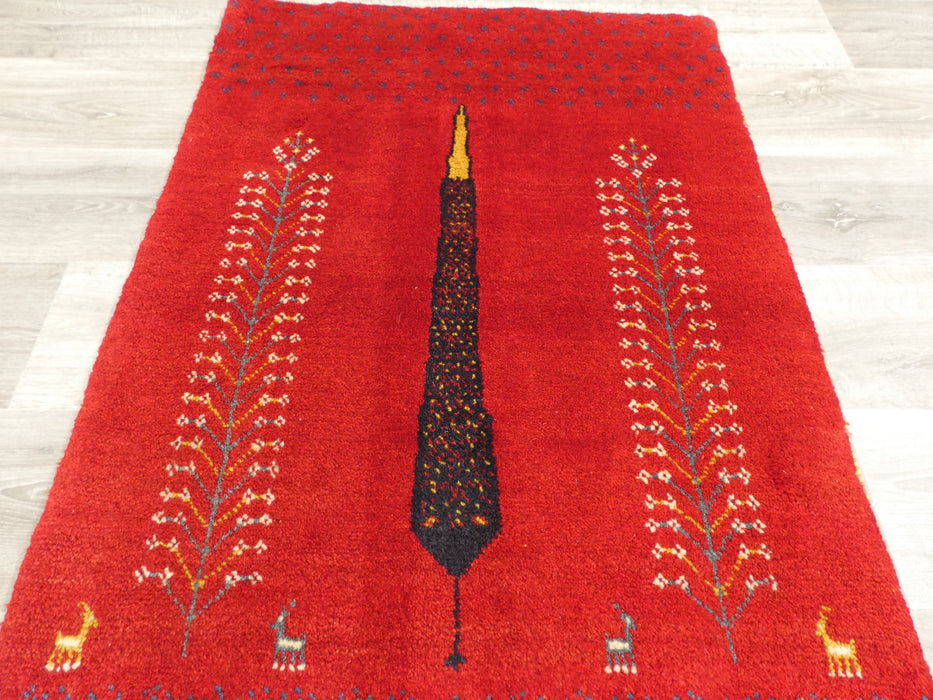 Authentic Persian Hand Knotted Gabbeh Rug Size: 127 x 82cm- Rugs Direct