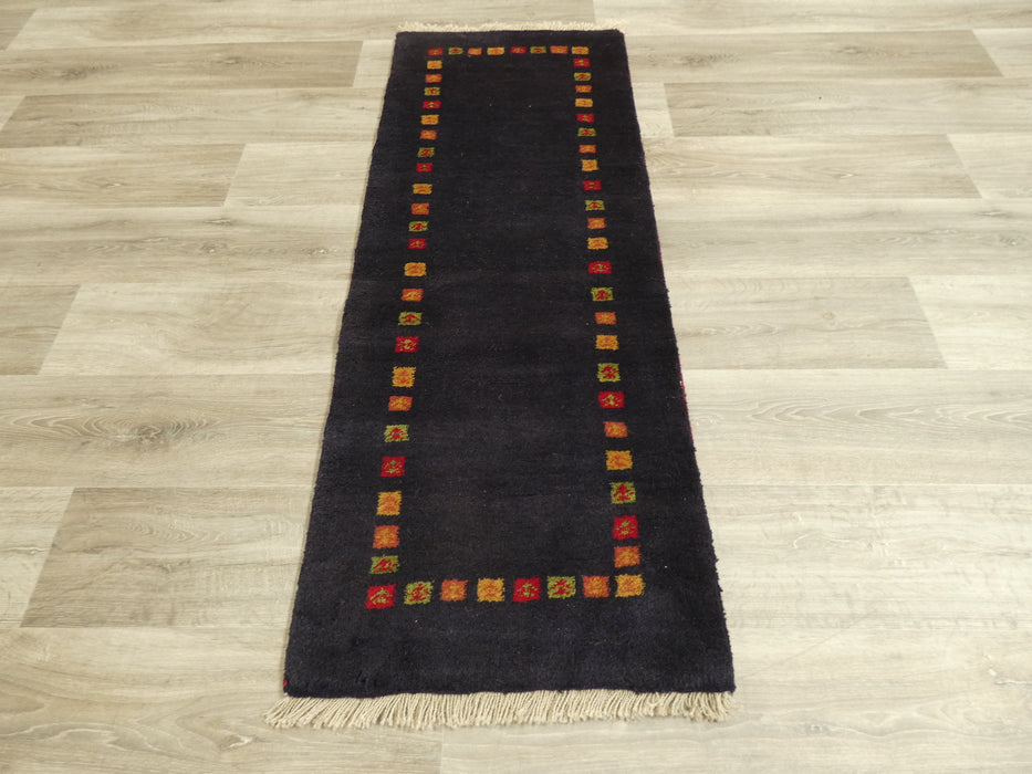 Authentic Persian Hand Knotted Gabbeh Rug Size: 147 x 55cm- Rugs Direct