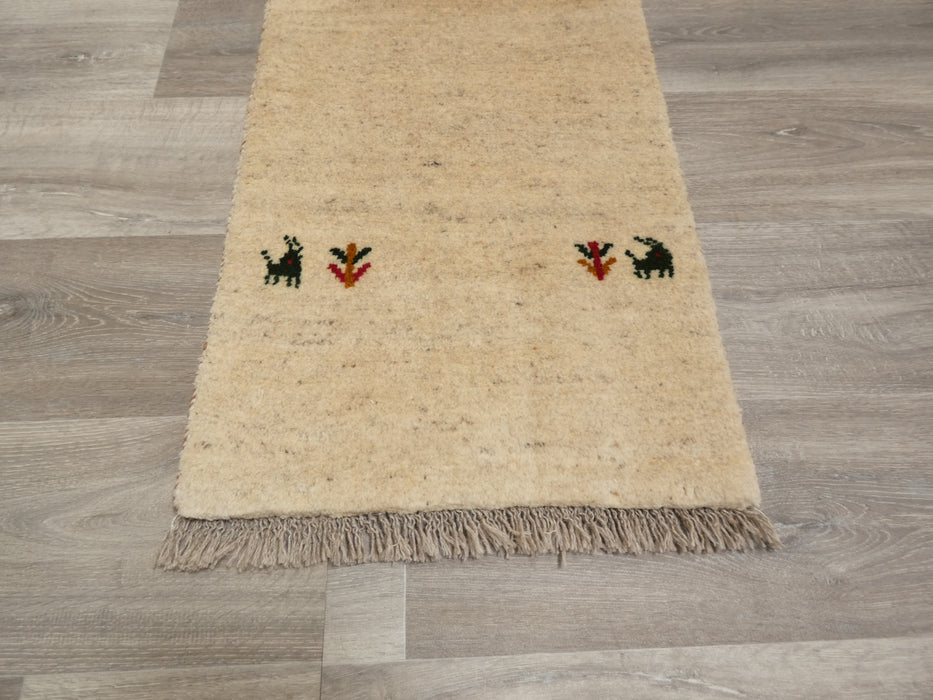 Authentic Persian Hand Knotted Gabbeh Rug Size: 144 x 48cm- Rugs Direct