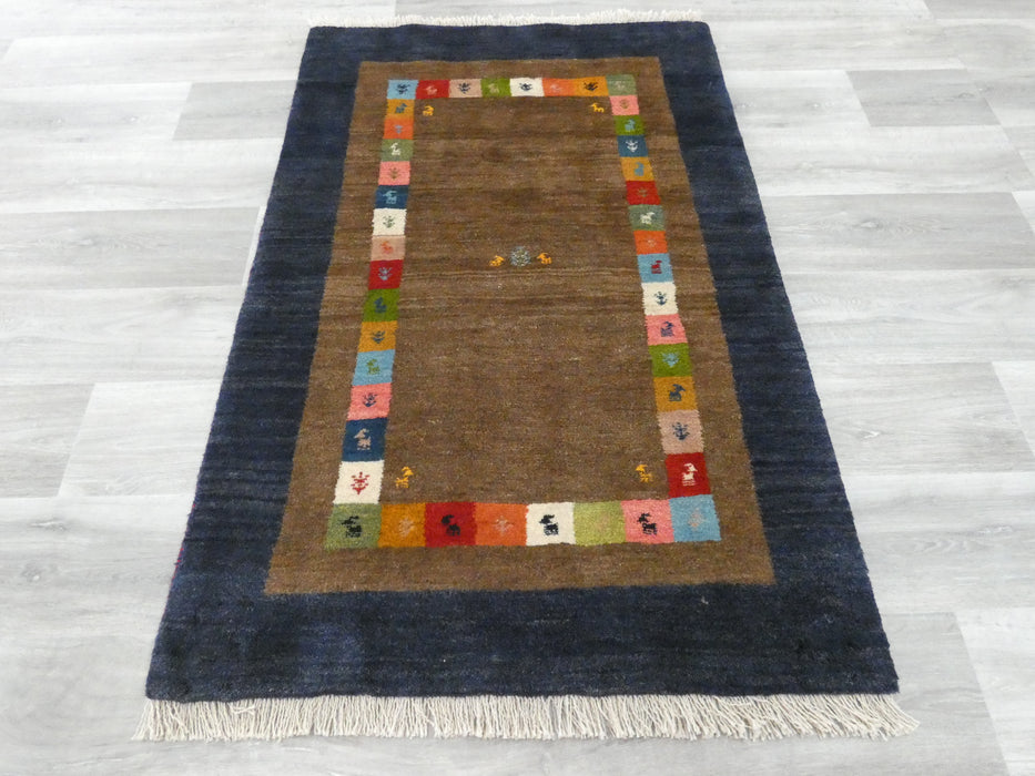 Authentic Persian Hand Knotted Gabbeh Rug Size: 146 x 95cm- Rugs Direct