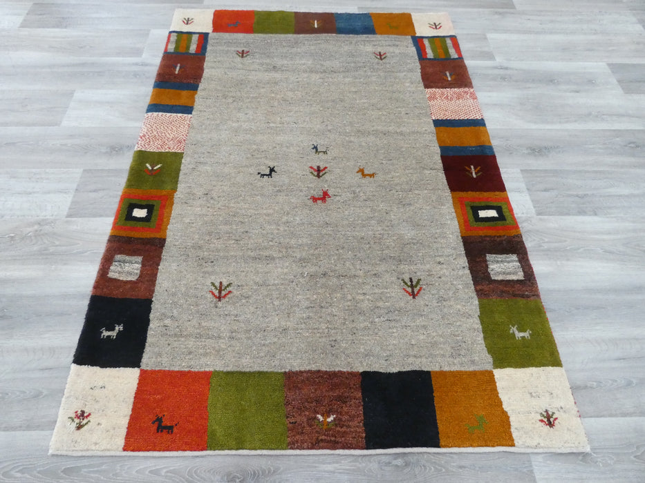 Authentic Persian Hand Knotted Gabbeh Rug Size: 178 x 126cm
